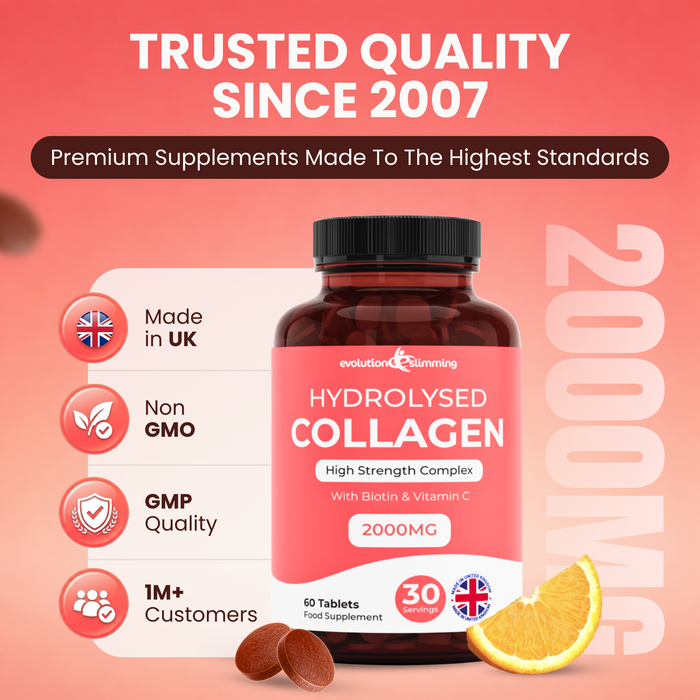 Hydrolysed Collagen High Strength 2,000mg for Hair, Skin & Nails + Vitamin C & Biotin