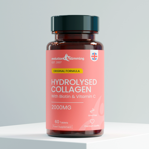 Colágeno hidrolizado de alta potencia 1000 mg para cabello, piel y uñas + vitamina C