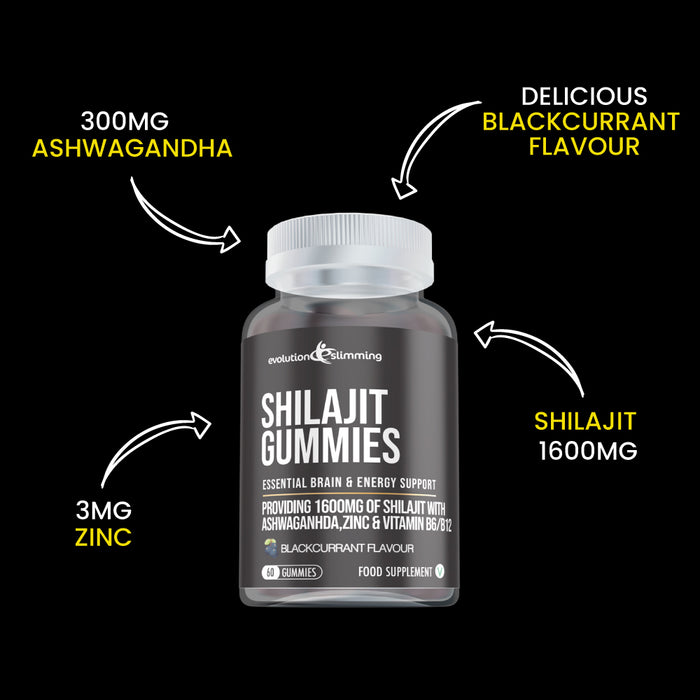 Shilajit Gummies with Ashwagandha - Energy Support & Brain Health