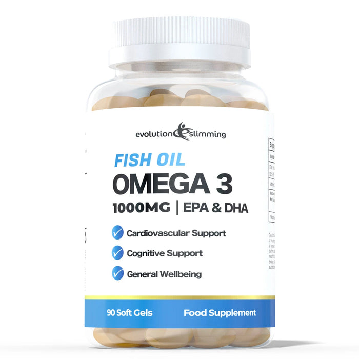 Omega 3 Fish Oil 1000mg Capsules - Rich in EPA & DHA Evolution Slimming